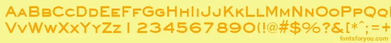 Fonte EyechartBold – fontes laranjas em um fundo amarelo