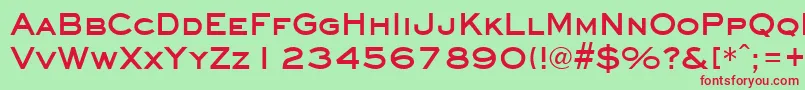 EyechartBold Font – Red Fonts on Green Background