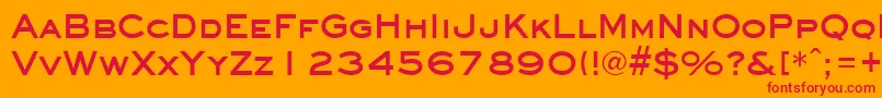 EyechartBold Font – Red Fonts on Orange Background