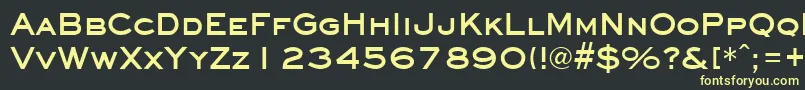 EyechartBoldフォントについての詳細 フォントEyechartBold – 黒い背景に黄色の文字