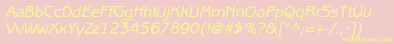 BenguiatgothicstdMediumobl Font – Yellow Fonts on Pink Background