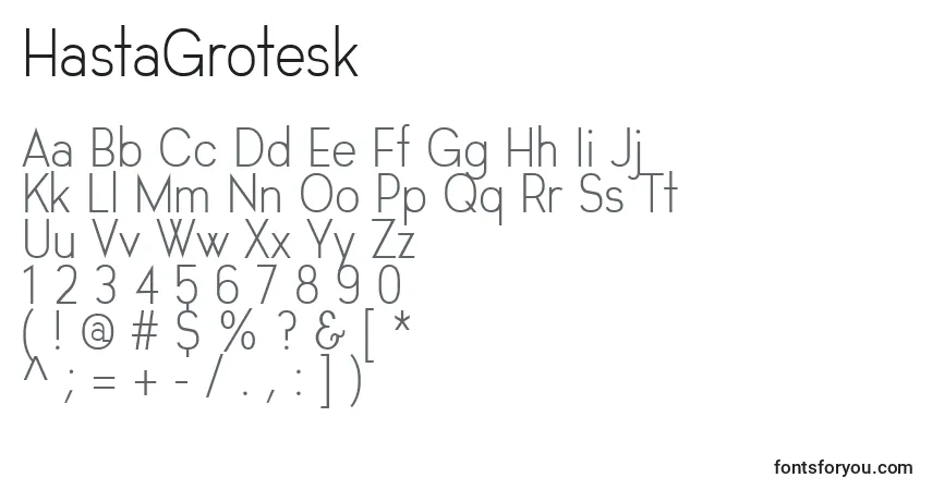 Czcionka HastaGrotesk – alfabet, cyfry, specjalne znaki