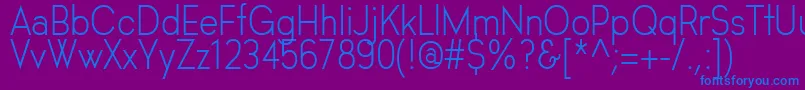 HastaGrotesk-Schriftart – Blaue Schriften auf violettem Hintergrund