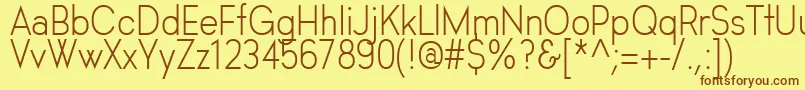 フォントHastaGrotesk – 茶色の文字が黄色の背景にあります。