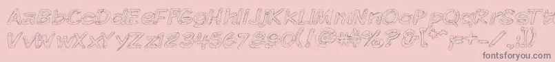 KomikaSketch Font – Gray Fonts on Pink Background