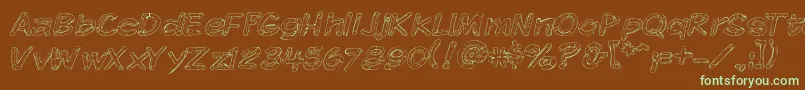 KomikaSketch Font – Green Fonts on Brown Background