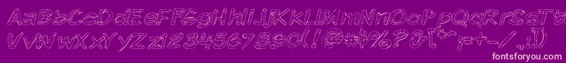 KomikaSketch Font – Pink Fonts on Purple Background