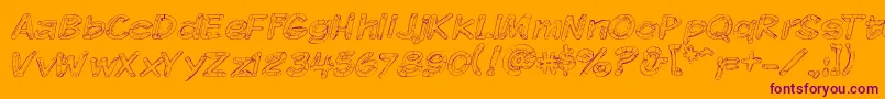 KomikaSketch Font – Purple Fonts on Orange Background