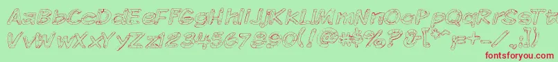 KomikaSketch Font – Red Fonts on Green Background