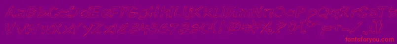 KomikaSketch Font – Red Fonts on Purple Background