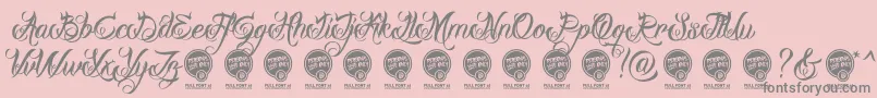 Weitere Informationen zur DhfMilestoneScriptDemo-Schriftart DhfMilestoneScriptDemo-Schriftart – Graue Schriften auf rosa Hintergrund