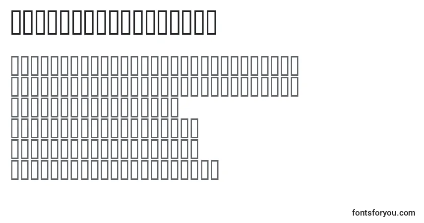Schriftart KufiOutlineShaded – Alphabet, Zahlen, spezielle Symbole