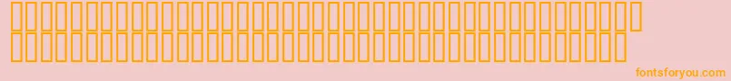 KufiOutlineShaded-Schriftart – Orangefarbene Schriften auf rosa Hintergrund