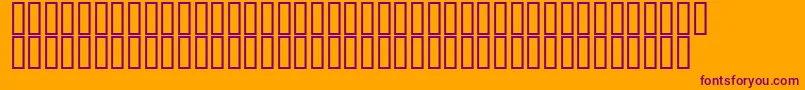 KufiOutlineShaded-Schriftart – Violette Schriften auf orangefarbenem Hintergrund