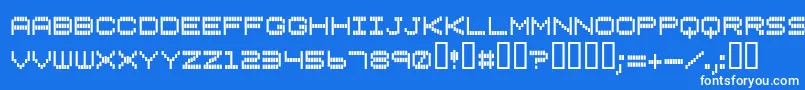 フォントVerticaltuning – 青い背景に白い文字