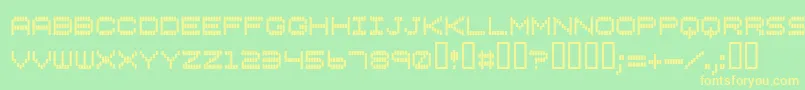 Verticaltuning Font – Yellow Fonts on Green Background