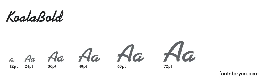 KoalaBold Font Sizes