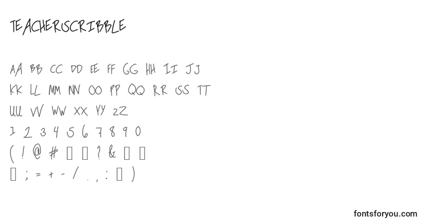 Czcionka TeacherScribble – alfabet, cyfry, specjalne znaki