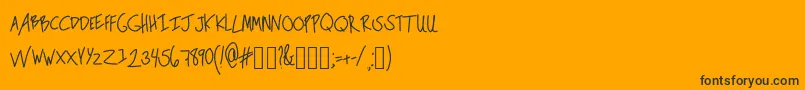 TeacherScribble-fontti – mustat fontit oranssilla taustalla