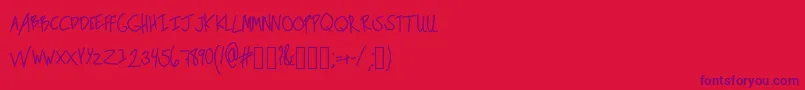 TeacherScribble Font – Purple Fonts on Red Background