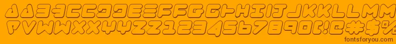 Zealotoi-Schriftart – Braune Schriften auf orangefarbenem Hintergrund