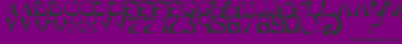 Fonte Xorxtoothyc – fontes pretas em um fundo violeta