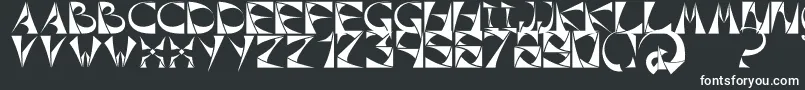 Xorxtoothyc-fontti – valkoiset fontit mustalla taustalla