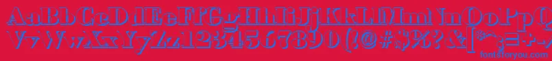 BodonishadowBlackRegular Font – Blue Fonts on Red Background