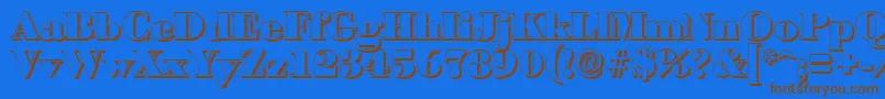 BodonishadowBlackRegular Font – Brown Fonts on Blue Background