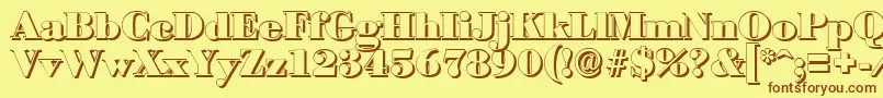 BodonishadowBlackRegular Font – Brown Fonts on Yellow Background