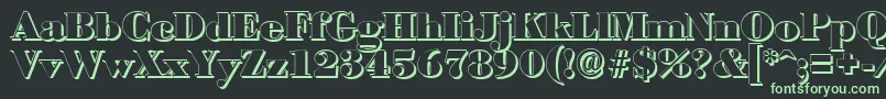 BodonishadowBlackRegular Font – Green Fonts on Black Background