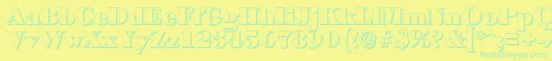 BodonishadowBlackRegular Font – Green Fonts on Yellow Background