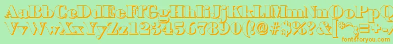 BodonishadowBlackRegular Font – Orange Fonts on Green Background