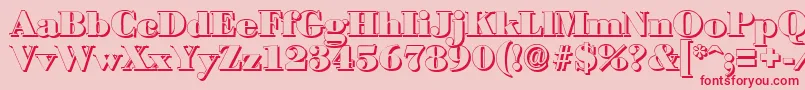 フォントBodonishadowBlackRegular – ピンクの背景に赤い文字