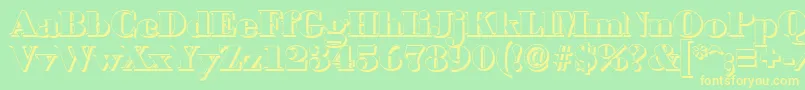 BodonishadowBlackRegular Font – Yellow Fonts on Green Background