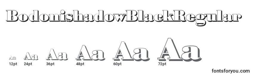 Größen der Schriftart BodonishadowBlackRegular