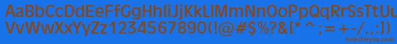 Czcionka Inc901n – brązowe czcionki na niebieskim tle