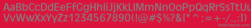 フォントInc901n – 赤い背景に灰色の文字