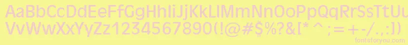 フォントInc901n – ピンクのフォント、黄色の背景
