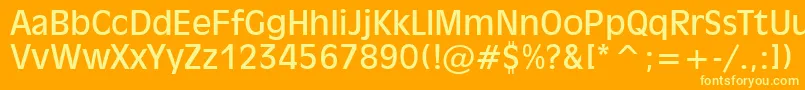 Шрифт Inc901n – жёлтые шрифты на оранжевом фоне