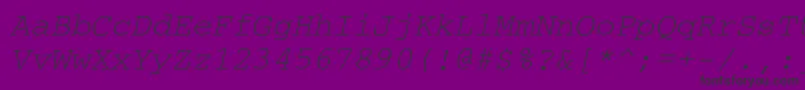 フォントCouriercItalic – 紫の背景に黒い文字