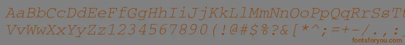 CouriercItalic Font – Brown Fonts on Gray Background