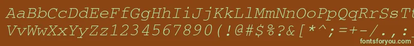 Шрифт CouriercItalic – зелёные шрифты на коричневом фоне