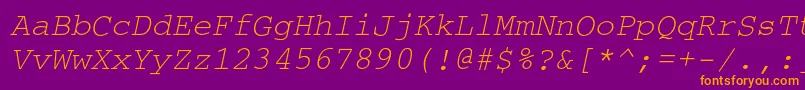 CouriercItalic Font – Orange Fonts on Purple Background