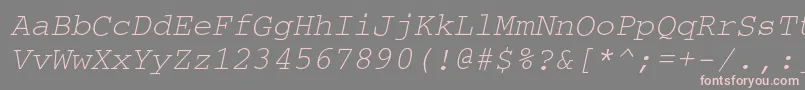 CouriercItalicフォントについての詳細 フォントCouriercItalic – 灰色の背景にピンクのフォント