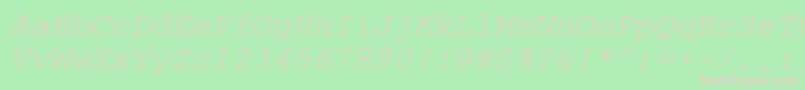 CouriercItalic Font – Pink Fonts on Green Background