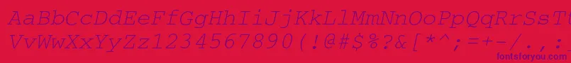 CouriercItalic Font – Purple Fonts on Red Background