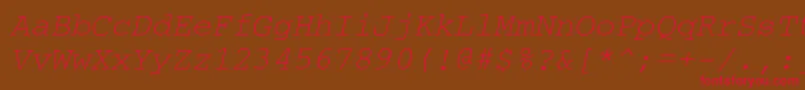 CouriercItalic Font – Red Fonts on Brown Background