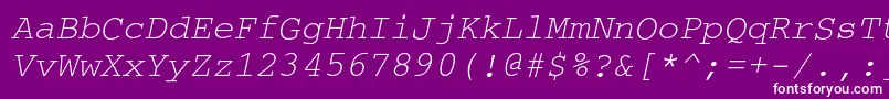 CouriercItalic Font – White Fonts on Purple Background