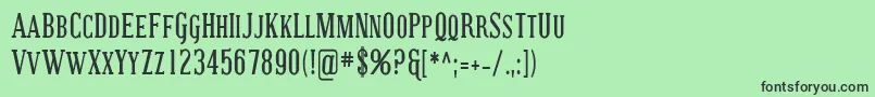 CovingtonScCondBold-Schriftart – Schwarze Schriften auf grünem Hintergrund